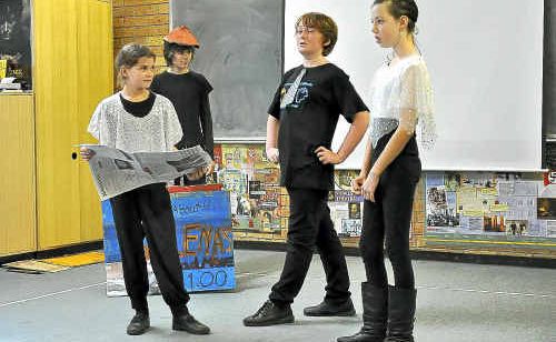 A social science challenge at the Tournament of the Minds was on the consequences of altered photographs in newspapers and how to face this challenge. Bishop Druitt College primary students Zoe Pade, Abe Hanson, Jack Dutson and Perry Foster. A social science challenge at the Tournament of the Minds was on the consequences of altered photographs in newspapers and how to face this challenge. Bishop Druitt College primary students Zoe Pade, Abe Hanson, Jack Dutson and Perry Foster.